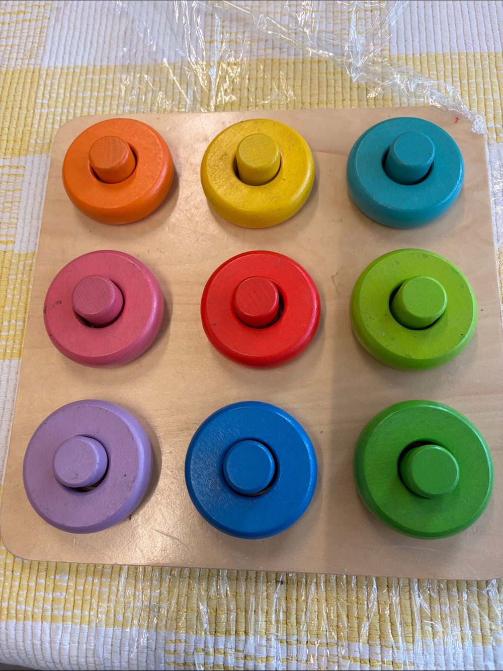 Crate & Kids Roubdabout Circle Tube Puzzles Wooden Montessori Pegs cylinder